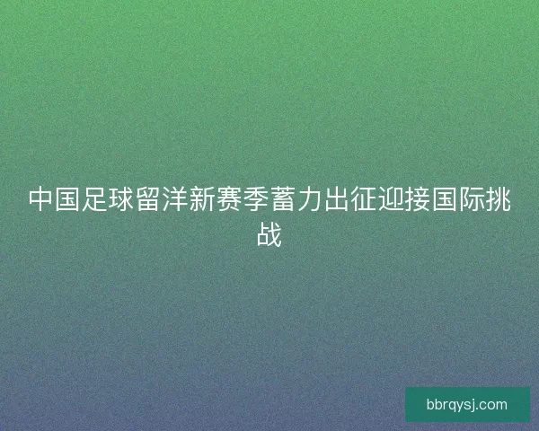 中国足球留洋新赛季蓄力出征迎接国际挑战